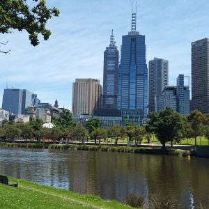 Melbourne Park and Skyline
